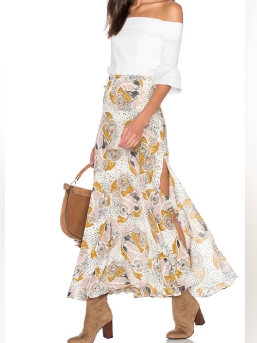 Free People Fate Maxi Skirt with Side Slits